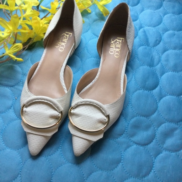 Franco Sarto women’s flat shoes white snake printed leather upper - Picture 2 of 5